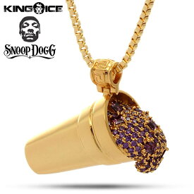 King Ice×Designed by Snoop Dogg キングアイス スヌープドッグ ネックレス ゴールド ジルコニアストーン "Purple Drank Necklace" 人気ブランド アクセサリー 金メッキ メンズ レディース 男女兼用 送料無料