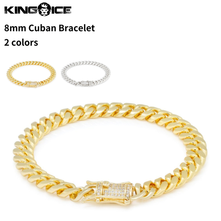 KING ICE キングアイス 8MM MIAMI CUBAN BRACELET ブレスレット 8mm Miami Cuban Link Bracelet | Hip Hop Bracelets | King Ice
