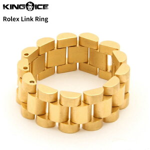 King Ice LOACX N O w S[h "Rolex Link Ring" XeXXeB[ WG[ ANZT[ bL 14K Y fB[X jp