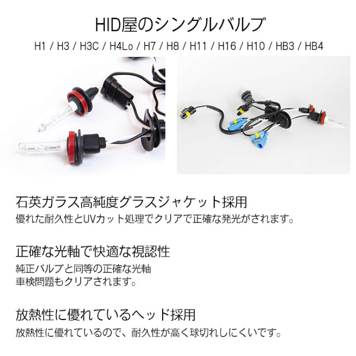 楽天市場 Hid屋 輸入車用 55w Hidキット スタンダードタイプ H4hi Lo H1 H3 H3c H7 H8 H10 H11 Hb3 Hb4 H16 キャンセラー内蔵バラスト 外付キャンセラー付 3000k 4300k 6000k 8000k 100k Hid屋