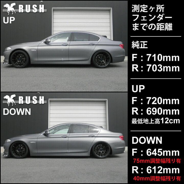 車高調 Bmw サスペンション 全長調整式 V6 F10 5シリーズ 2wd