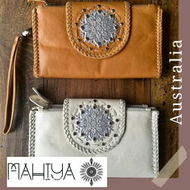 スマホ入る 日本未発売 レア オーストラリア マヒヤ MAHIYA Australia Augusta Clutch Tan オーガスタクラッチ 限定版 ウォレット ポシェット ポーチ バッグ レザー 長財布 財布 本革 持ち歩き 携帯 ギフトかわいい ハンドメイド 手作り革 皮 ポケット 便利