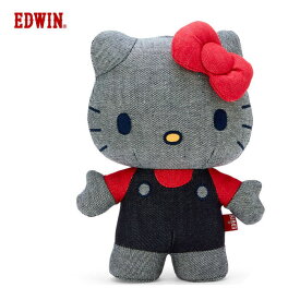 EDWIN x ハローキティ ヌイグルミ S HELLO KITTY エドウイン デニム 雑貨 人気 数限定 キティちゃん サンリオ コラボ 可愛い レア ぬいぐるみ ギフト プレゼント 最適!! エドウィン 可愛すぎ 50周年