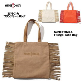 【SALE 50%OFF】MINNETONKA ミネトンカ Fringe Tote Bag フリンジ トートバッグ 綿 コットン キャンバス 横型 インディアン 帆布 カジュアル ウエスタン フロントロゴ 肩掛け バッグ 通勤 通学 プレゼント ギフト MT14583300