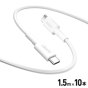 AUKEY USB Type-C P[u C-C ő60Wo͑Ή Impulse Series CB-CC15 1m 1.5m PD }[dΉ ϋv f[^] 480Mbps X}z m[gPC ^ubg Pi 10{Zbg ܂Ƃߔ 2Nۏ