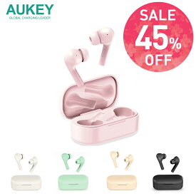 【3/21 20:00～3/31 23:59 期間限定特別価格】AUKEY ワイヤレスイヤホン EP-T21S Bluetooth 5.0 ブルートゥース ブラック/ホワイト/ピンク/ベージュ/グリーン イヤフォン 左右分離 カナル型 IPX6 防水 片耳対応 マイク内蔵 通話 AACコーデック 小型 軽量 タッチセンサー