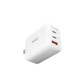 USB充電器 3ポート 3台同時充電 65W PD3.0 窒化ガリウム/GaNテクノロジー搭載 USBタイプC タイプA Omnia II Mix PA-B3T ACアダプター 急速充電 QC3.0 PPS SCP対応 スマホ ノートパソコン iPhone17/16シリーズ対応 Android MacBook Pro AUKEY オーキー