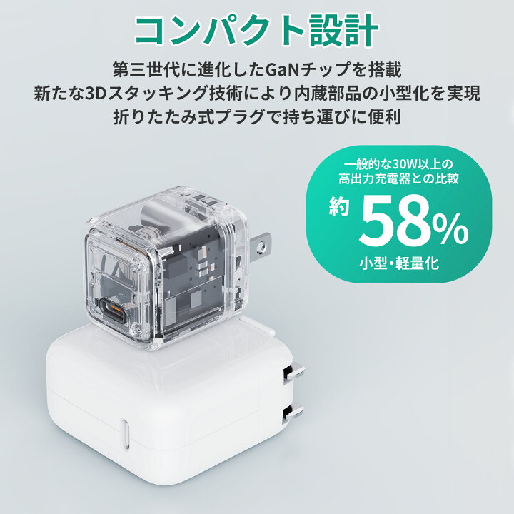 楽天市場】【AUKEY Metallic】USB超小型充電器 ACアダプター 30W PA-C1 