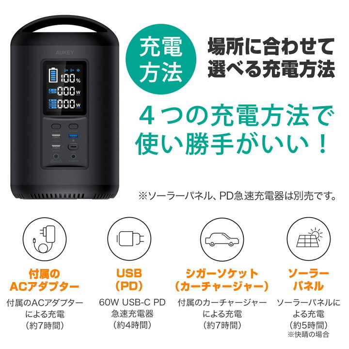 楽天市場 公式店2年保証 ポータブル電源 大容量 リモートワーク 0wh以上 Aukey オーキー Power Ares 0 ブラック Ps St02 車中泊 正弦波 防災推奨品マーク取得済 ソーラー対応 スマホ ミニ冷蔵庫 ドローン Cpap シガーソケット 定格1w 太陽光充電 Dc Aukey公式