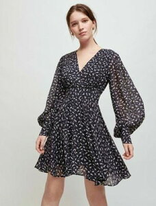 maje Horse print dress in chiffon �����s�[�X