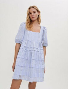 maje Cotton dress with small contrasting �����s�[�X