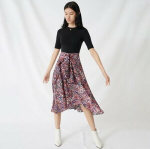 maje PRINTED LAYERED DRESS�����s�[�X