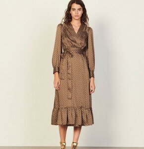 sandro �T���h�� Long flowing printed dress �����s�[�X