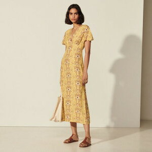 sandro �T���h�� Long printed dress �����s�[�X