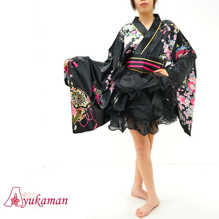 楽天市場】花魁 衣装 コスプレ 和柄 ドレス 着物 チュールスカート付 
