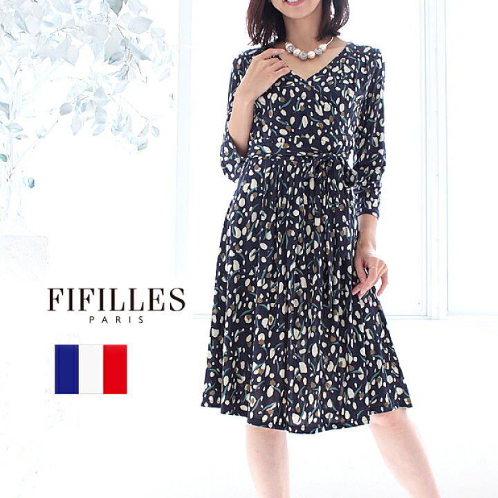 楽天市場】(FIFILLES)フィフィーユ カシュクールワンピース T1T2T3 7分 