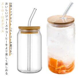【2個セット】コップ 550ml 350ml タンブラーウォーターボトル 水筒 ストロー付き 蓋付き グラス ボトル 軽量 シンプル 透明 クリア 耐熱ガラス 熱湯にも対応 飲料カップ コップ コーヒー ミルク グラスコップ コーヒーカップ タンブラーグラス ギフト プレゼント