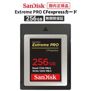 yS̃[J[ۏ؁z 256GB CFexpress TypeB SanDisk Extreme PRO TfBXN GNXg[v CFGNXvX ^CvB őǂݏo 1700MB/s ő发 1200MB/s SDCFE-256G-GH4NNyKi 