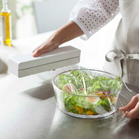 ラップケース 山崎実業 正規品 tower タワー マグネットラップケース S 芯があるからスムーズに引き出す マグネット収納 冷蔵庫横 ラップ収納 ラップホルダー ホワイト