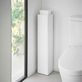 トイレ収納ラック 山崎実業 正規品 tower タワー キャスター付きスリムトイレラック トイレ掃除道具 トイレットペーパー収納 スリム キャスター 消臭スプレー トイレ収納棚 1489 ホワイト