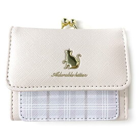 小学生 女子 財布 Merry Crown チェックキャット ミニ財布 hba-305 がま口財布 レディース財布 三つ折り財布 かわいい 女の子 猫 子供用 中学生 高校生 修学旅行 人気 口金 3つ折り ねこ 小さい財布 かわいい コンパクト お 財布 さいふ 小さめ プレゼント キッズ財布 黒