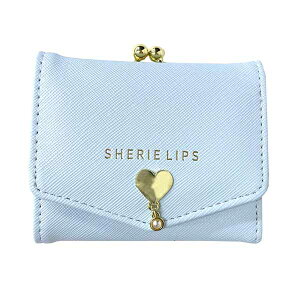 【ラッピング袋無料】キッズ 財布 女の子 Sherie Lips ハート&パール ミニ口金財布 lpq-305 小学生 ミニ財布 女子 がま口財布 がま口 中学生 高校生 修学旅行 人気 三つ折り 小さい財布 かわいい