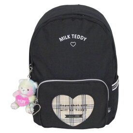 リュック 女の子 小学生 おしゃれ/MILK TEDDY ハートテディ Dパック リュックサック sle-614 キッズ 高学年 低学年 可愛い 誕生日プレゼント 女子 人気 小学生 中学生 原宿系 韓国 子供用 ジュニア かわいい ハート 黒 紫 水色 遠足 修学旅行 サブバッグ 子供 くま A4