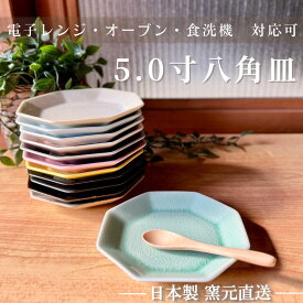 和食器 美濃焼 角取 藍 彩 八角皿 小付 皿 八角形 食洗機 オーブン ケーキ皿【5.0寸八角皿 】04051