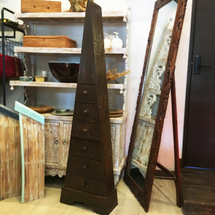 楽天市場】アジアン家具 チェスト おしゃれ 木製 バリ風 ピラミッド 