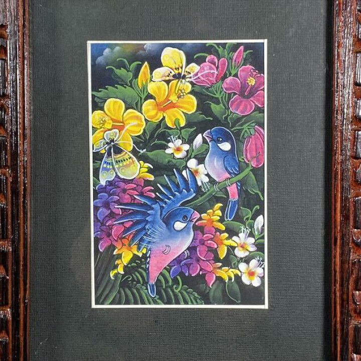 楽天市場】【 ポイントUP 限定saleクーポン 】 バリ 絵画 鳥の絵 花と 