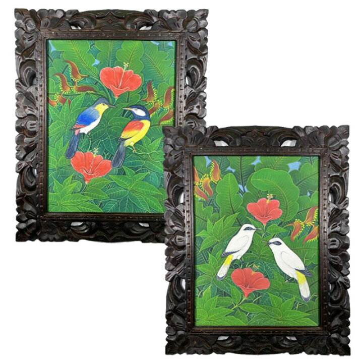 楽天市場】【 ポイントUP 限定saleクーポン 】 バリ絵画 鳥の絵 