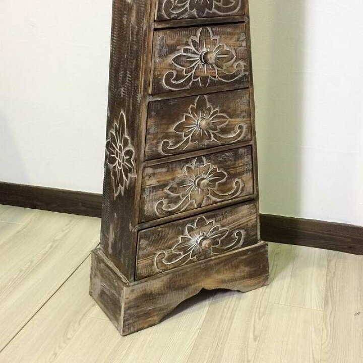 楽天市場】アジアン家具 チェスト おしゃれ 木製 バリ風 ピラミッド 
