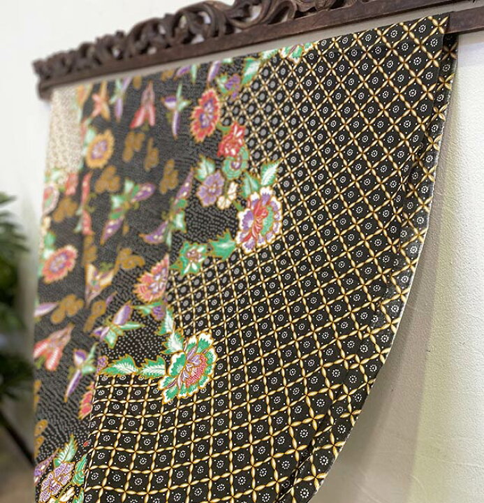 楽天市場】バティック マルチカバー 蝶 花 115×175 茶系 布 テーブル 