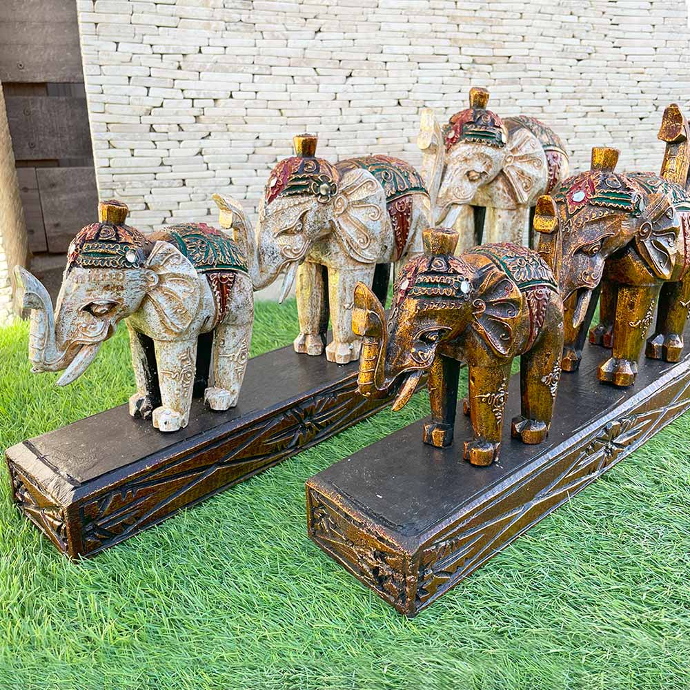 象の置物 インテリア 木彫り 彫刻 オブジェ - 彫刻・オブジェ