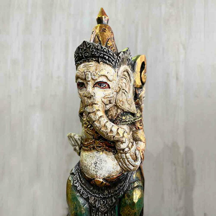 楽天市場】【 春 新生活 限定セール 40%off 】 木彫り ガネーシャ 60cm 