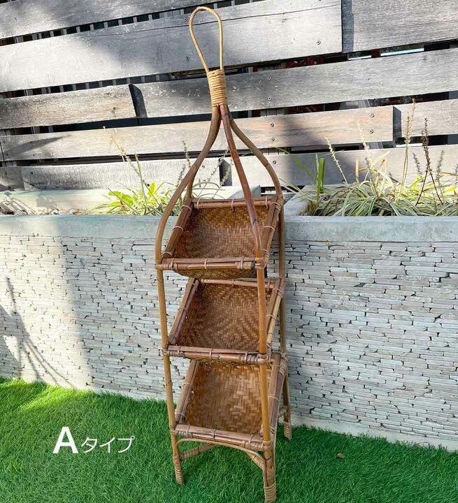 楽天市場】【 ポイントUP 限定saleクーポン 】 ラタン 3段 シェルフ 
