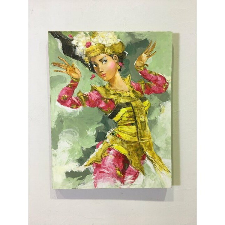 楽天市場】バリ絵画 人物画 レゴンダンス A-1 W70×H90 (1162-1) 緑 