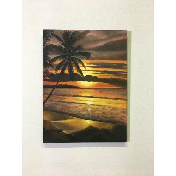 絵画海砂浜癒し南国の砂浜舟