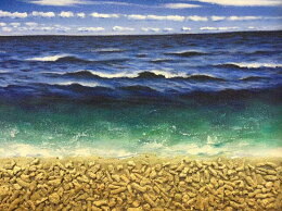 楽天市場 バリ絵画 本物のサンゴの立体的な砂浜 フレームなし W50cm H40cm 1137 波の絵 海の絵 風景画 バリアート アートパネル 壁飾り アジアン 壁掛け バリ島 リゾート ホテル モダン インテリア おしゃれ バリ雑貨 石材のクプクプ Kupukupu