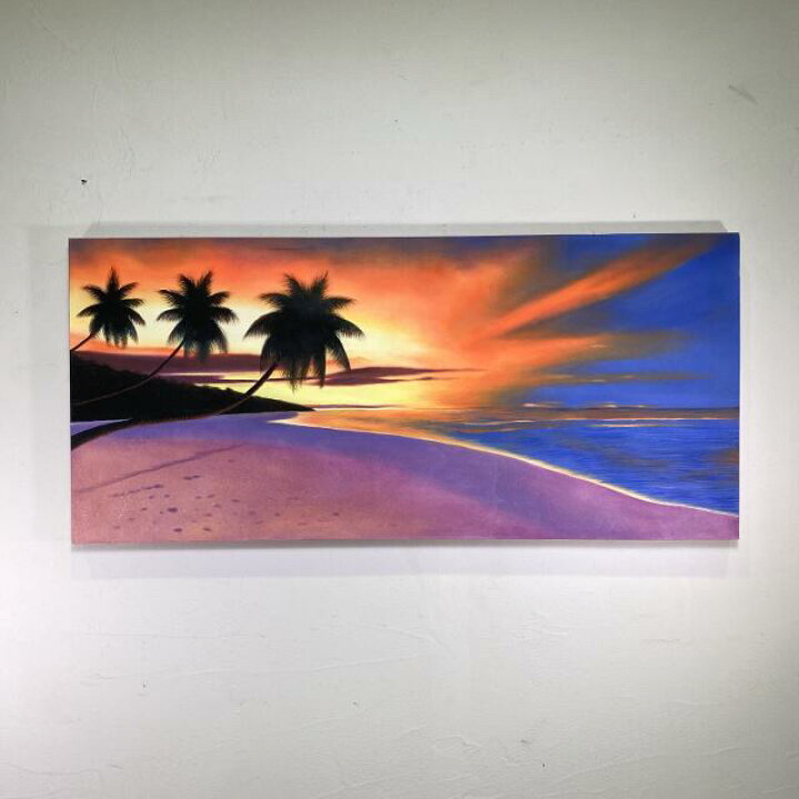 楽天市場】【 ポイントUP 限定saleクーポン 】 バリの絵画 海の絵 ヤシ 