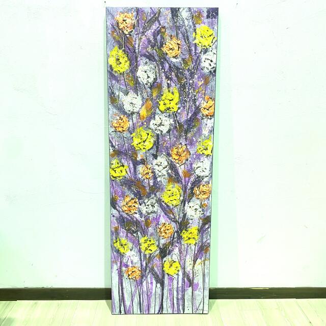 【楽天市場】花の絵 花 絵画 額 なし W60×H180 アートパネル 花