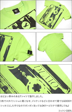 DemoTape(デモテープ)Tシャツ(ライムグリーン)-BPGTbk001tee-lm-G完-半袖カセットテープロックTシャツバンド音楽音源アメカジカジュアルかっこいいメンズレディースファッション大きめサイズ緑色春夏秋服コーデコットン綿100%【RCP】