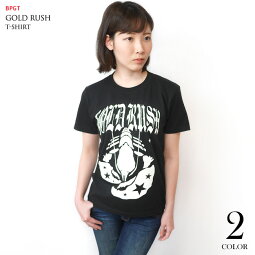 GOLDRUSH(ゴールドラッシュ)Tシャツ(ブラック)BPGTsp009tee-bk-じ完-半袖tee黒色ROCKロックTシャツカジュアルアメカジかっこいいメンズレディースユニセックスブランド大きめサイズコットン綿100%Tシャツ屋さんバンビ【RCP】
