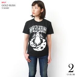 GOLDRUSH(ゴールドラッシュ)Tシャツ(ブラック)BPGTsp009tee-bk-じ完-半袖tee黒色ROCKロックTシャツカジュアルアメカジかっこいいメンズレディースユニセックスブランド大きめサイズコットン綿100%Tシャツ屋さんバンビ【RCP】