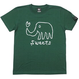 sweets Tシャツ (IVグリーン) BPGT sp013tee-ivg-F- 半袖tee トップス かわいい 落書き 象 ゾウ アニマル柄 動物 どうぶつプリント イラストレーション オリジナル カジュアル メンズ レディース 男女兼用 深緑色 綿100％ 春夏秋服コーデ Tシャツ屋さんバンビ【RCP】