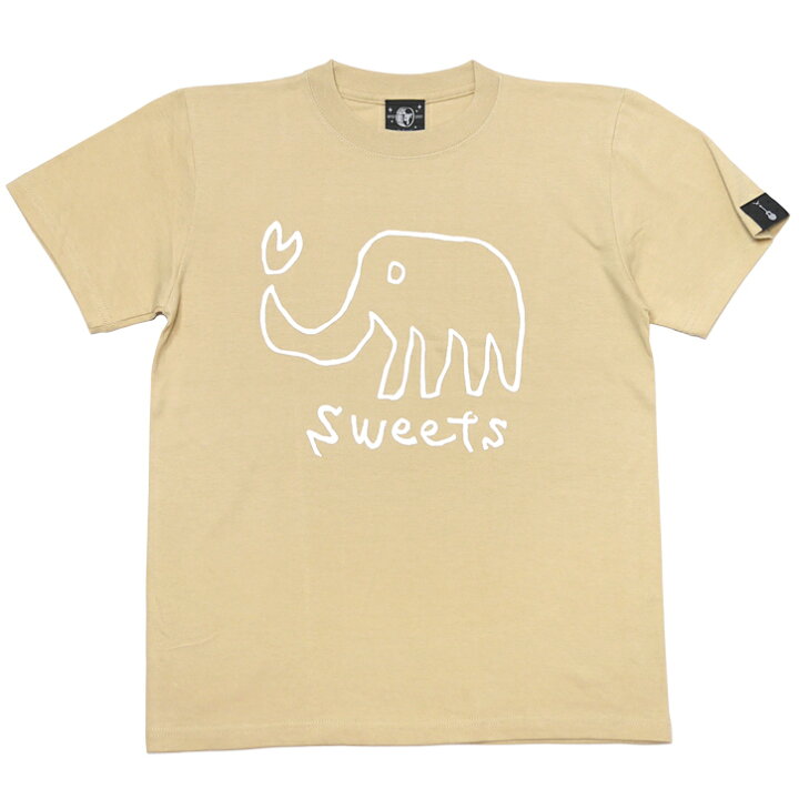 楽天市場 Sweets Tシャツ ライトベージュ Bpgt Sp013tee Lb F 半袖 肌色 象柄 ゾウ ぞうさん アニマル 動物イラスト らくがき 落書き 可愛い カジュアル メンズ レディース 男女兼用 コットン綿100 春夏秋服コーデ オリジナルブランド Tシャツ屋さんバンビ Rcp