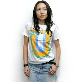 Rainbow Record (レインボーレコード) Tシャツ - sp028tee-Z完- 虹色 音楽 ミュージック ポップ ロック グラフィック かわいい カジュアル 半袖 メンズ レディース 男女兼用 ホワイト 白色 コットン綿100% オリジナルブランド Tシャツ屋さんバンビ【RCP】