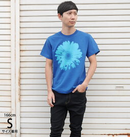 BambiFlowerTシャツ(ロイヤルブルー)BPGTsp070tee-rb-Z完-半袖フラワー花柄フォト写真かわいいアメカジカジュアルメンズレディースユニセックス綿100%青色春夏秋服コーデオリジナルグラフィックプリントTシャツ屋さんバンビ【RCP】