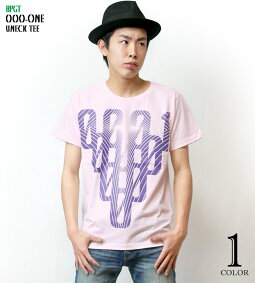 000-oneUネックTシャツBPGTsp078ut-Z完-半袖トップスカットソーゼログラフィックプリントカジュアルコーデアメカジストリートかっこいいメンズレディース男女兼用ファッションライトピンク春夏秋服コットン綿100%Tシャツ屋さんバンビ【RCP】