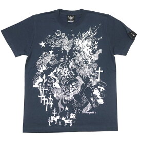 双子座ガール Tシャツ (スレート) baster great bg008tee-sl-Z完- 半袖 ジェミニ Gemini ふたご座 星座 天体 イラストレーション コラボ 可愛い きれい 綺麗目カジュアルコーデ メンズ レディース ユニセックス 大きいサイズ ブルー 紺色 コットン綿100%【RCP】